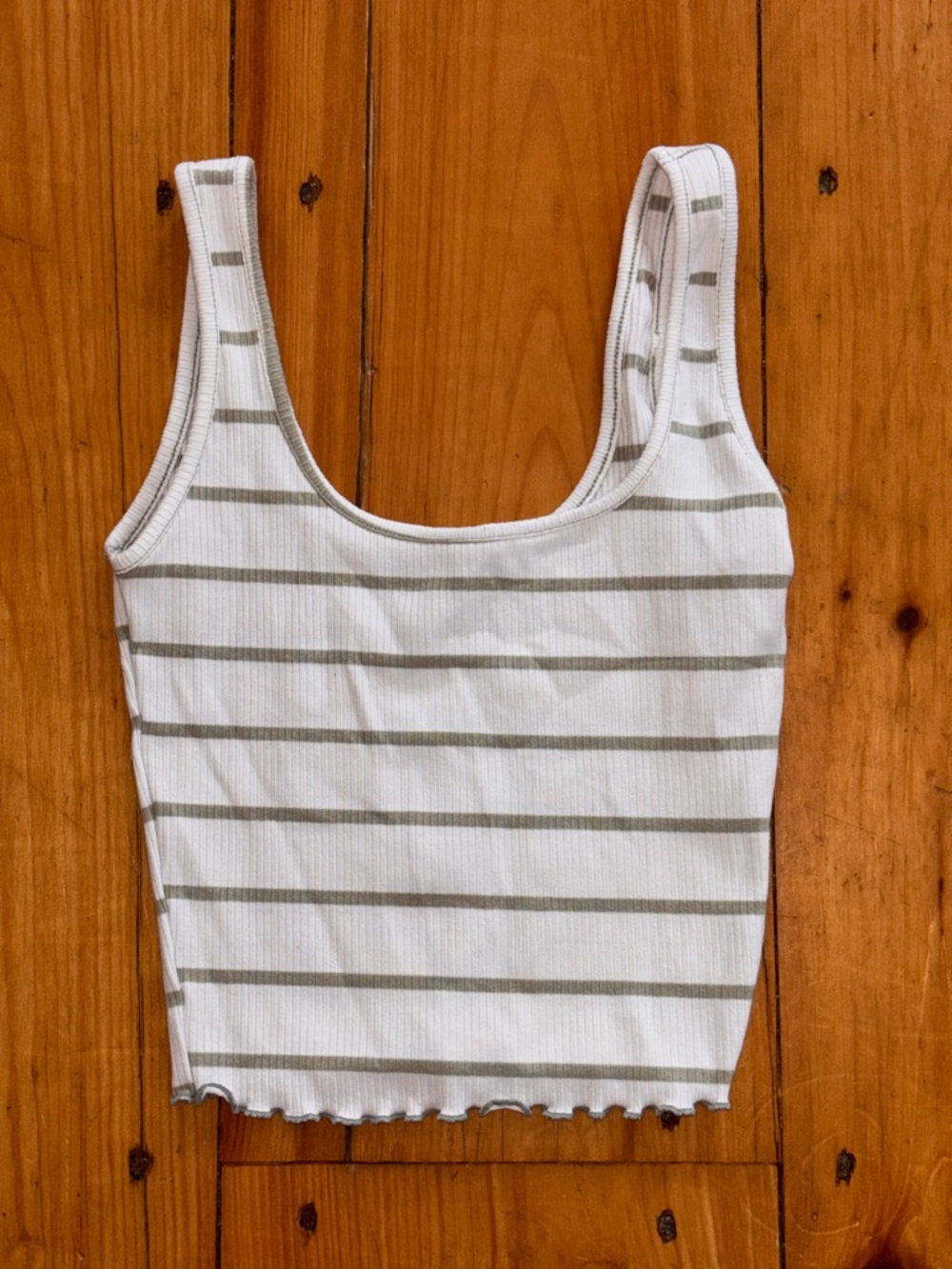 Popular 21 Striped Ribbed Crop Tank Top Size Small